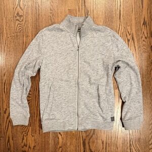 Linksoul Men's Medium Full Zip Knit Sweater Jacket Heather Gray Golf Casual